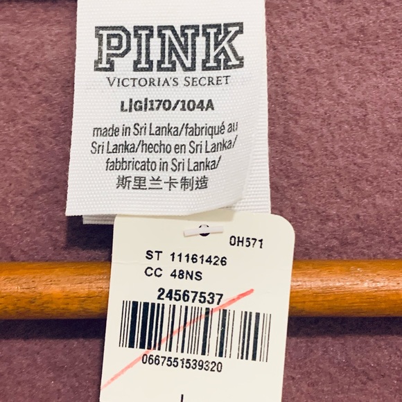 New PINK Victoria’s Secret mauve zip Fleece Top - Picture 6 of 6